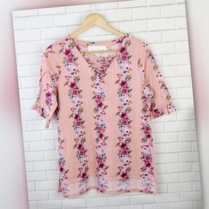 French Laundry Pink Floral Tunic‎ Women's Medium